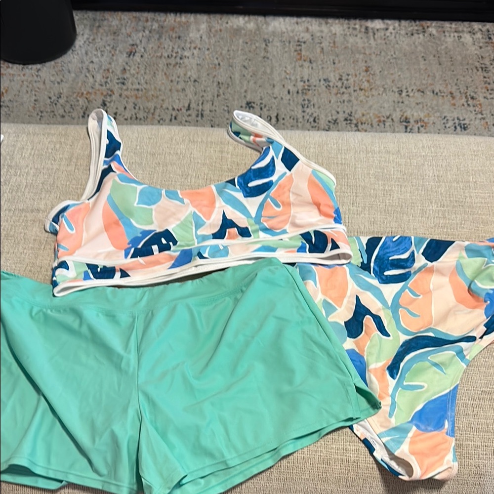 Old Navy Blue and Pink Bikini Set Swimwear